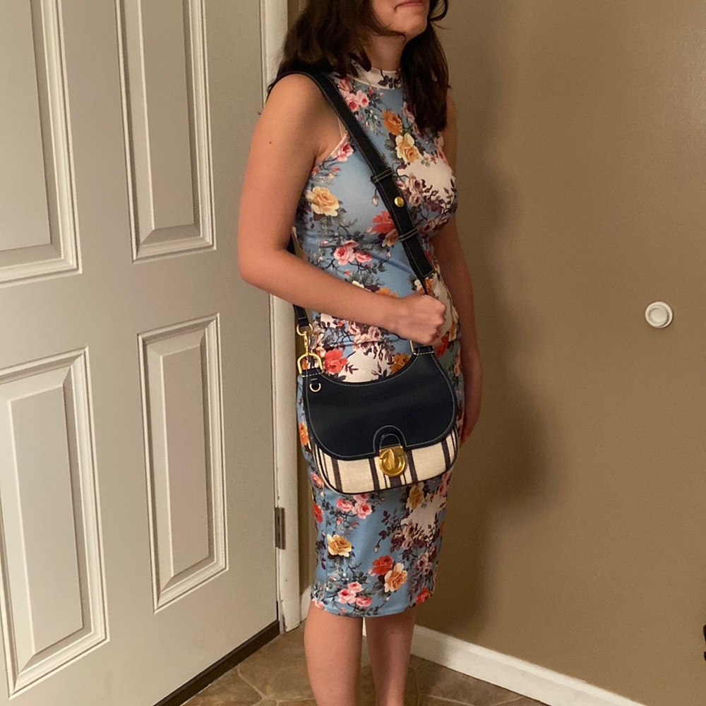 James awning stripe saddle bag